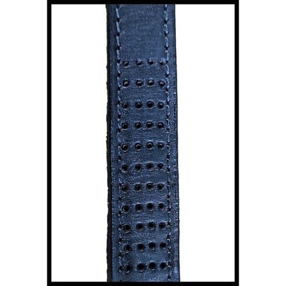 BED|STU Leather Belt 2 Snap Metal Buckle Strap Perforated Dot Gunmetal Large main image 6